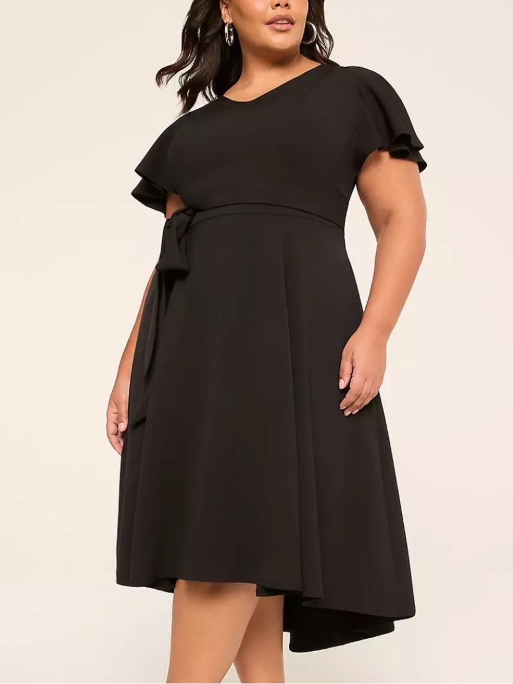 New Lane Bryant Lena High Low Midi Dress Black